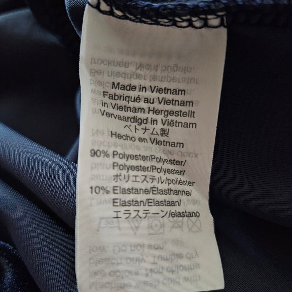 Madewell Womens Tee XXS Dark Blue Velvet Short Ruffle Sleeve Crew Neck Chic Top - Picture 11 of 12